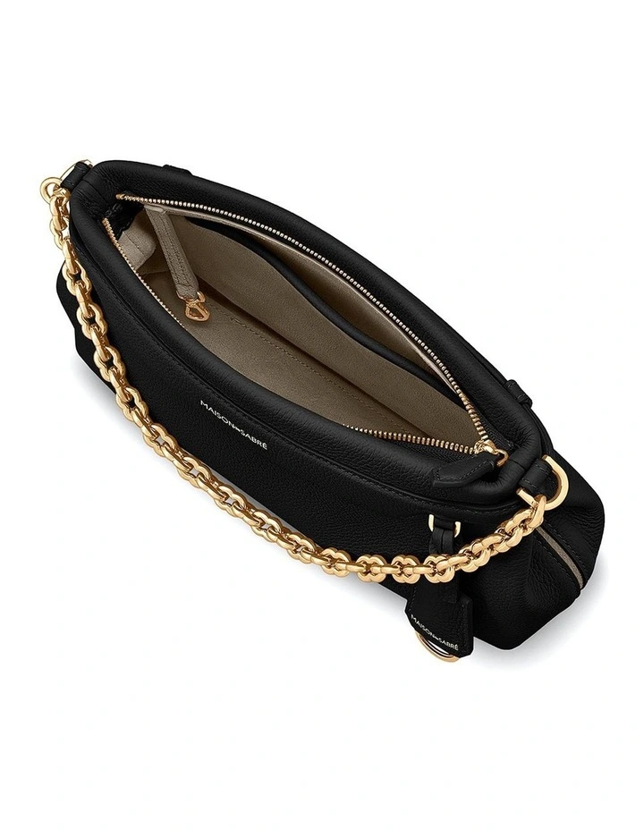 The Palais Soirée Leather Shoulder Bag in Black Caviar image 6