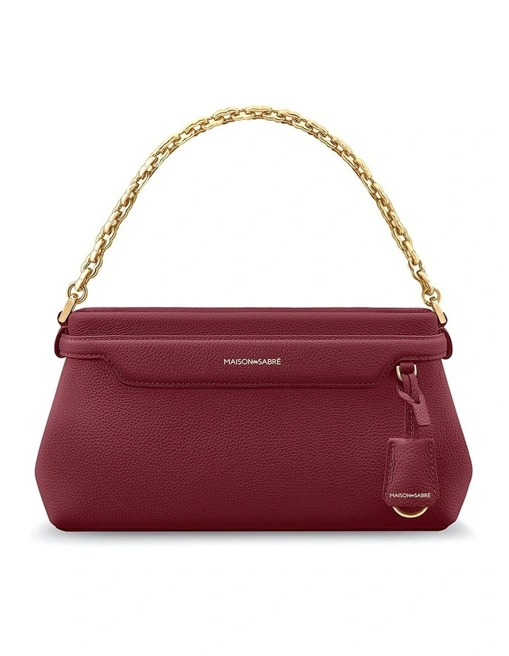 The Palais Soirée Leather Shoulder Bag in Plum Red image 1
