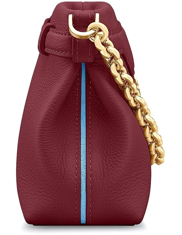 The Palais Soirée Leather Shoulder Bag in Plum Red image 5