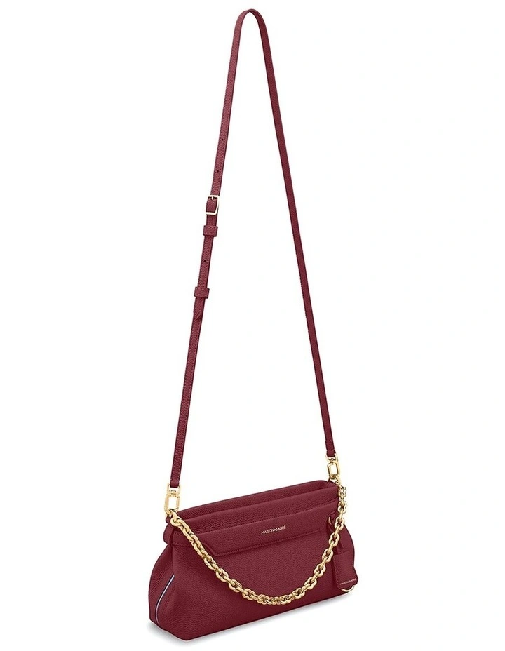 The Palais Soirée Leather Shoulder Bag in Plum Red image 7