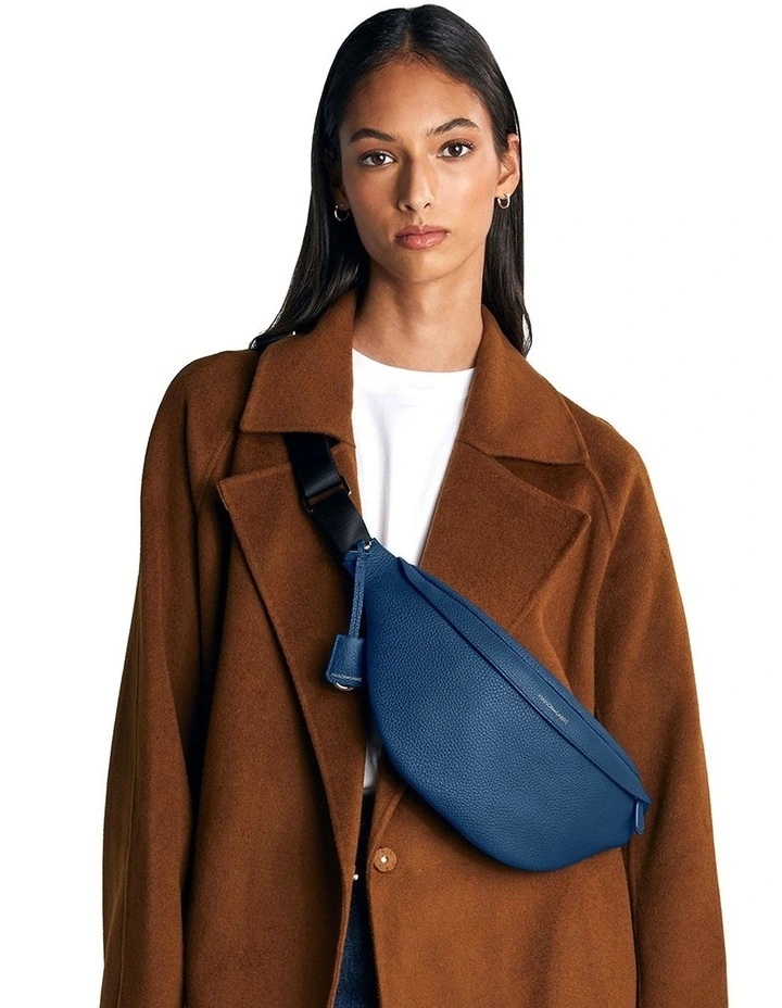 The Large Leather Sling Bag in Pacific Blue image 2