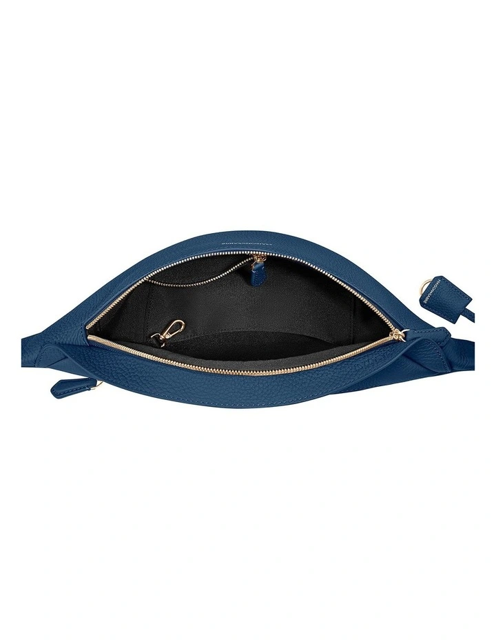 The Large Leather Sling Bag in Pacific Blue image 6