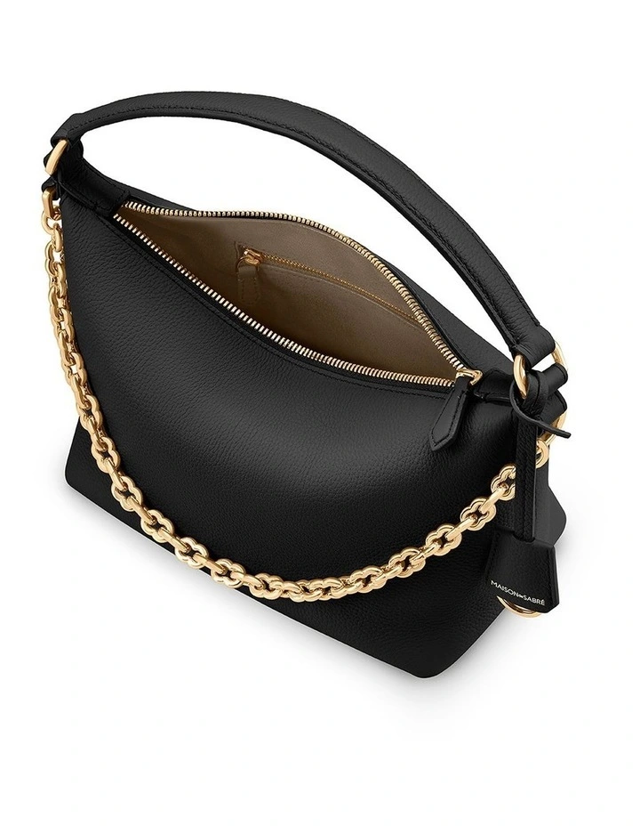 The Limited-Edition Soft Leather Hobo Bag in Black Caviar image 6