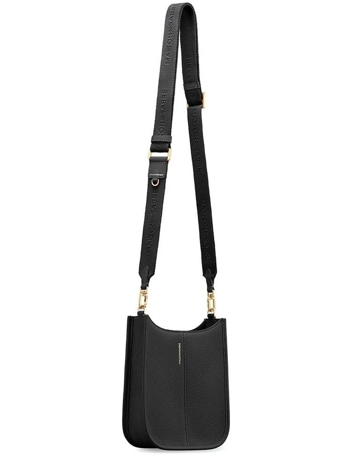 The Mini Leather Saddle Bag in Black Caviar image 6