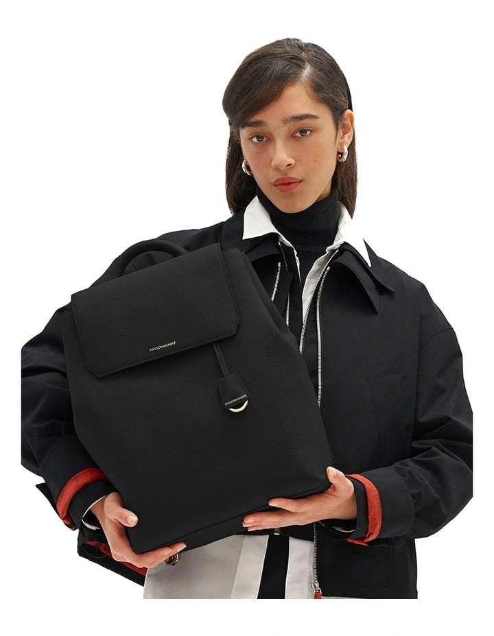 The Medium Soft Leather Backpack in Black Caviar image 3