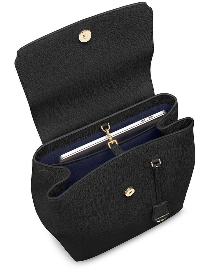The Medium Soft Leather Backpack in Black Caviar image 5