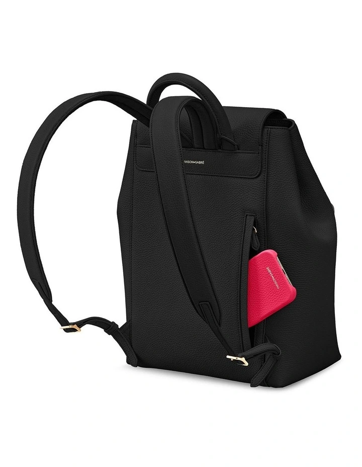 The Medium Soft Leather Backpack in Black Caviar image 6