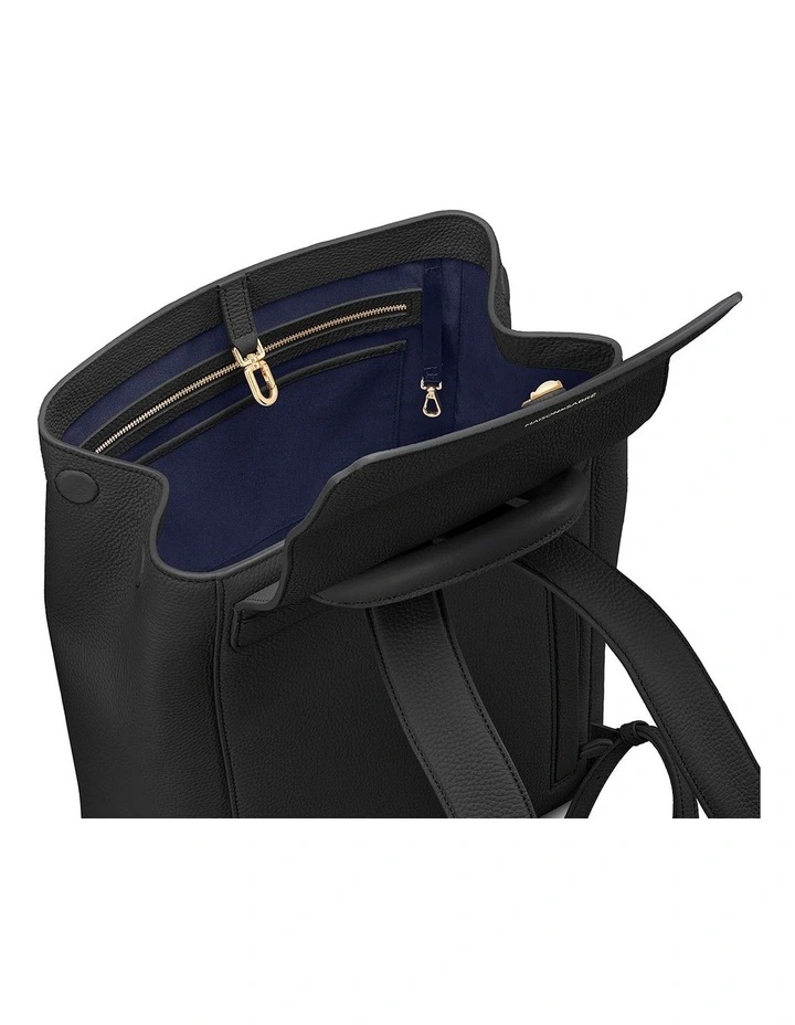 The Medium Soft Leather Backpack in Black Caviar image 7