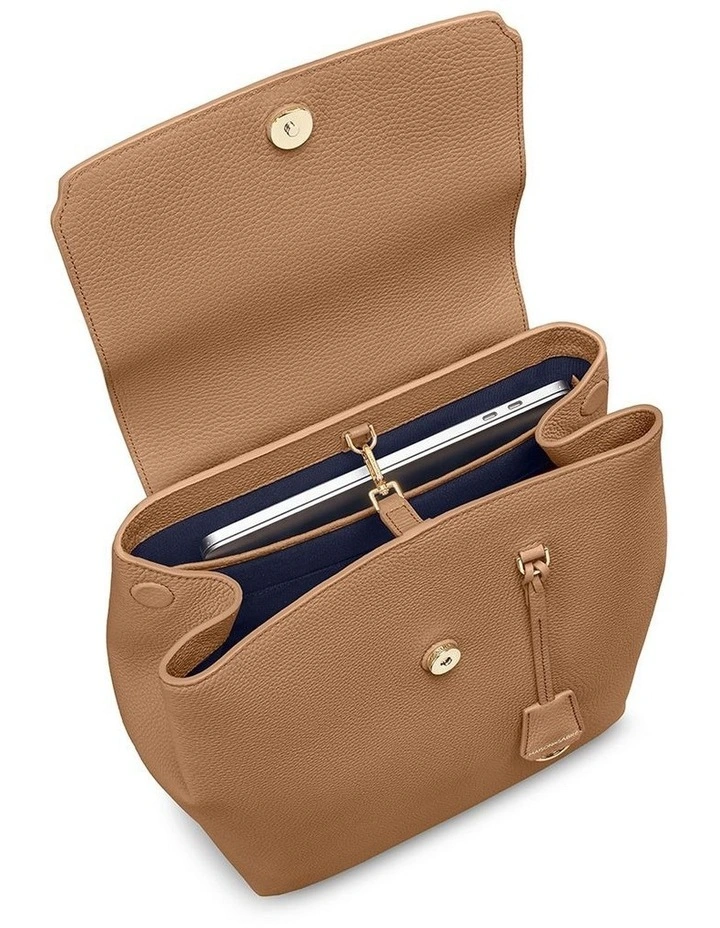 The Medium Soft Leather Backpack in Sandstone Brown image 5