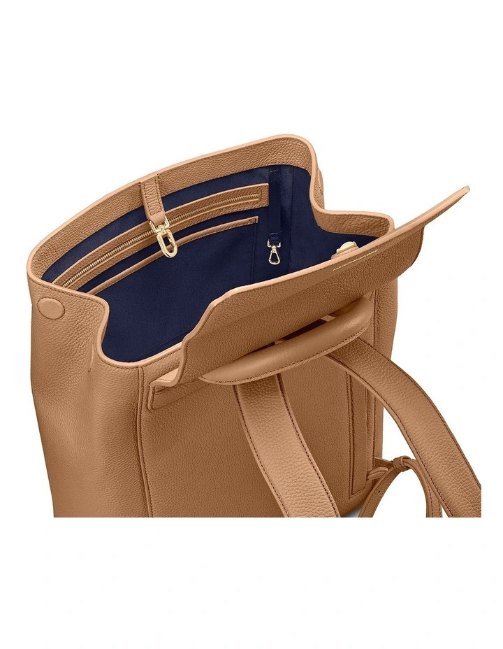 The Medium Soft Leather Backpack in Sandstone Brown image 6