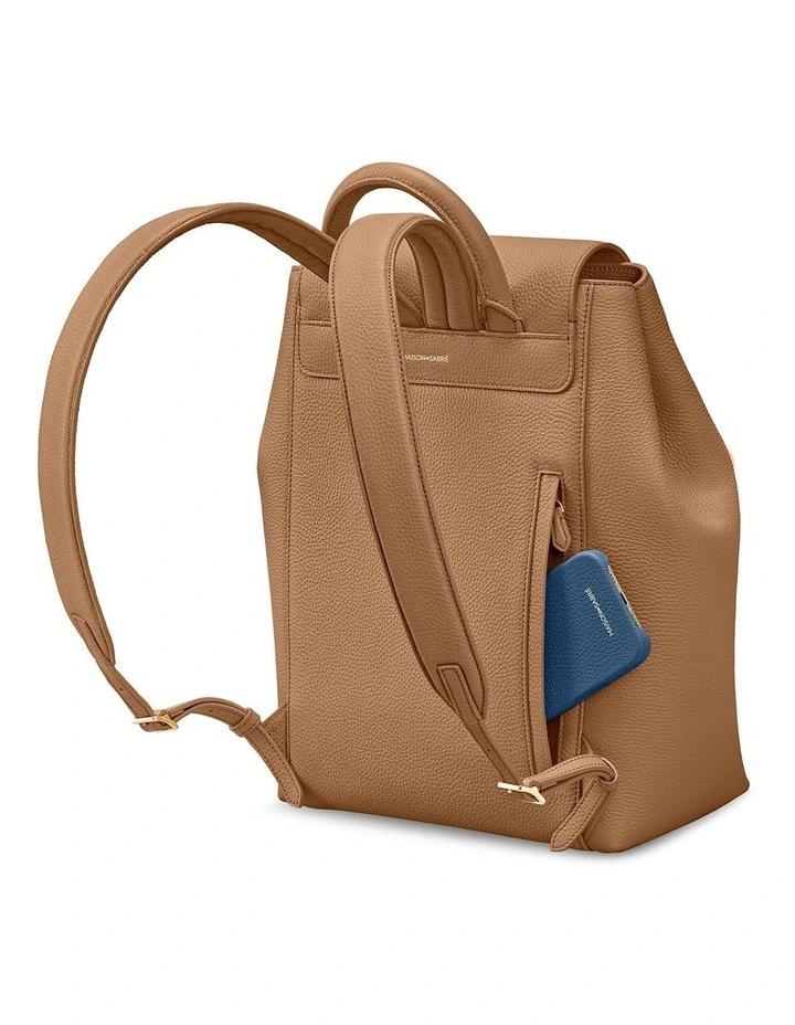 The Medium Soft Leather Backpack in Sandstone Brown image 7