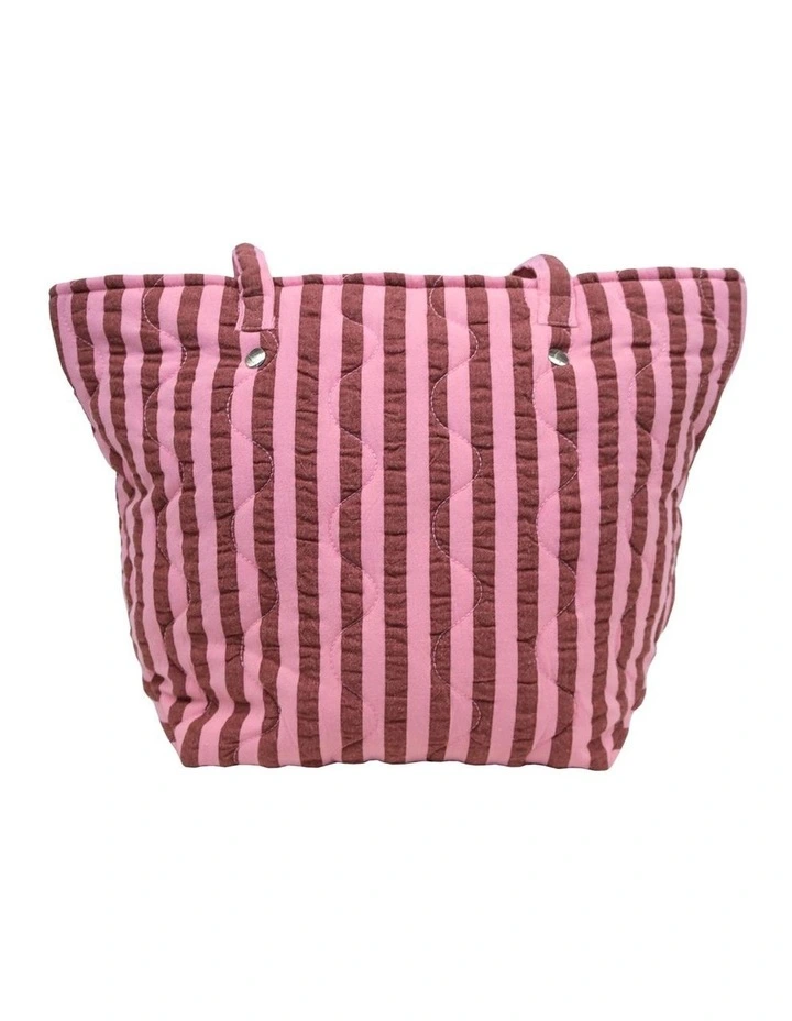 Sundae Seersucker Quilted Tote Bag in Multi image 2