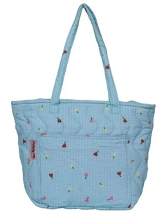 Forget Me Not Quilted Tote Bag in Sky