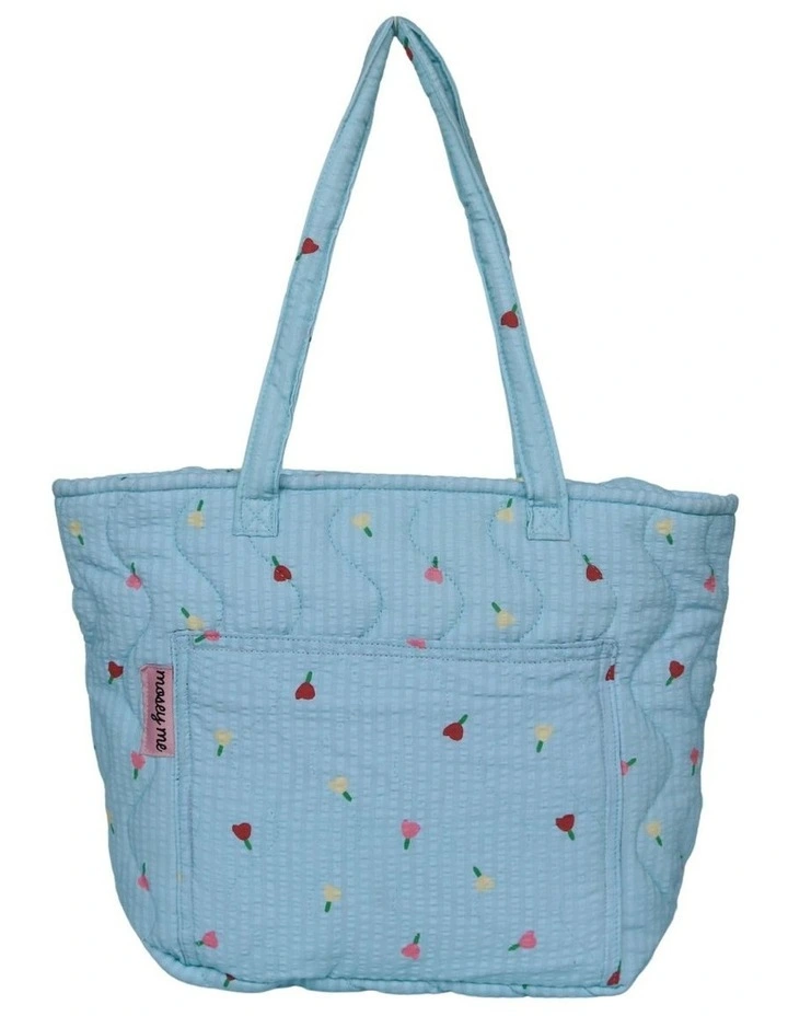 Forget Me Not Quilted Tote Bag in Sky image 1
