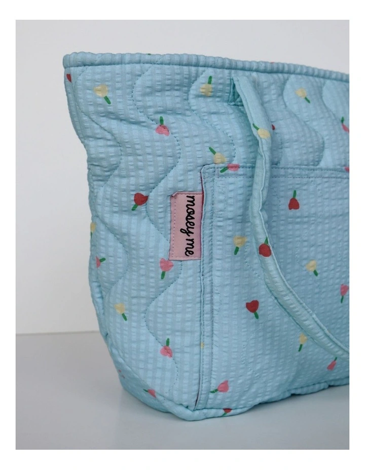 Forget Me Not Quilted Tote Bag in Sky image 3
