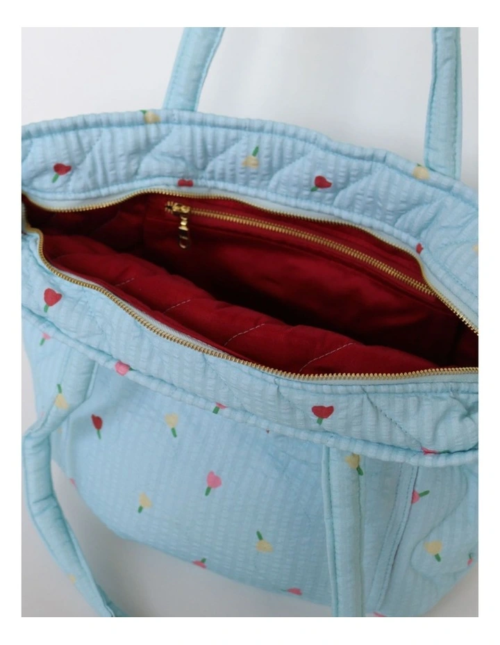 Forget Me Not Quilted Tote Bag in Sky image 5