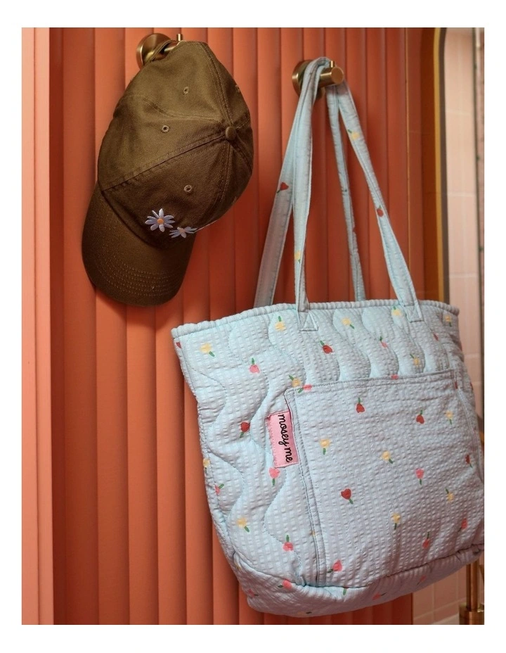 Forget Me Not Quilted Tote Bag in Sky image 7