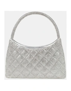 Dillion Rhinestone Shoulder Bag in Silver