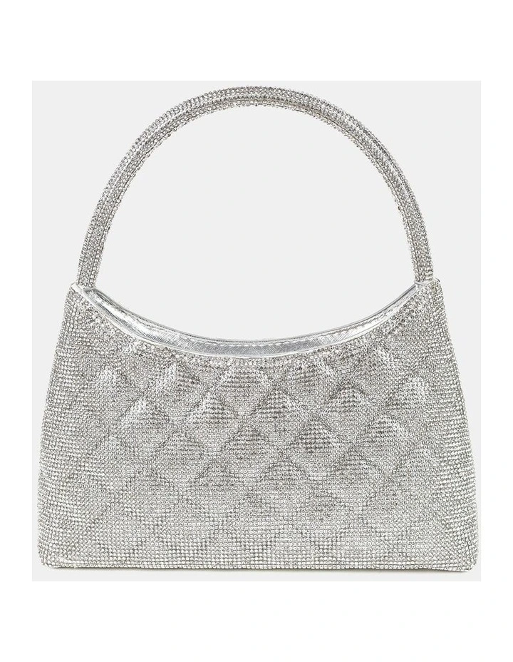 Dillion Rhinestone Shoulder Bag in Silver image 1