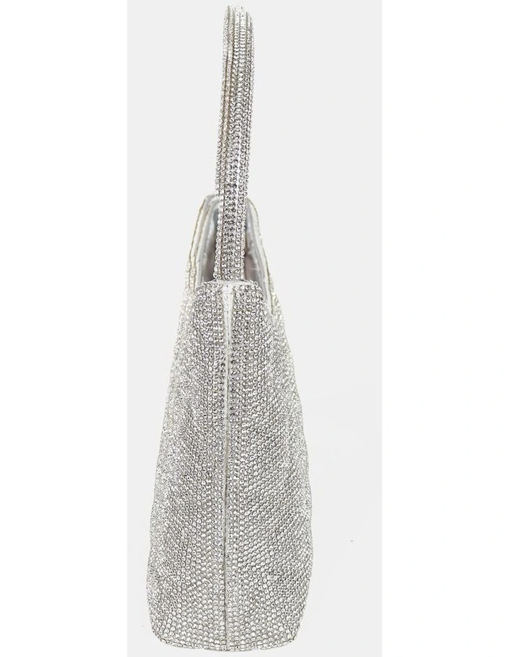 Dillion Rhinestone Shoulder Bag in Silver image 3