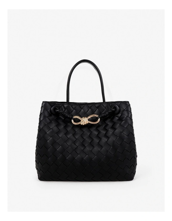 Chantel Woven Multiway Handbag in Black image 1