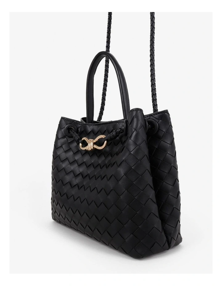 Chantel Woven Multiway Handbag in Black image 3