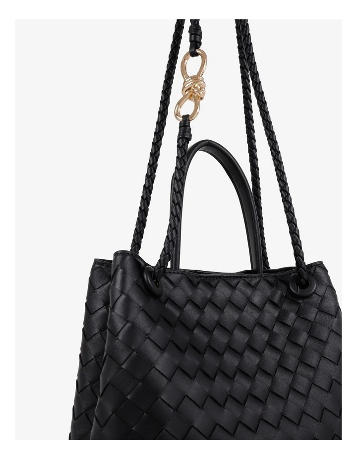 Chantel Woven Multiway Handbag in Black image 5