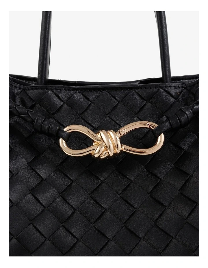 Chantel Woven Multiway Handbag in Black image 6