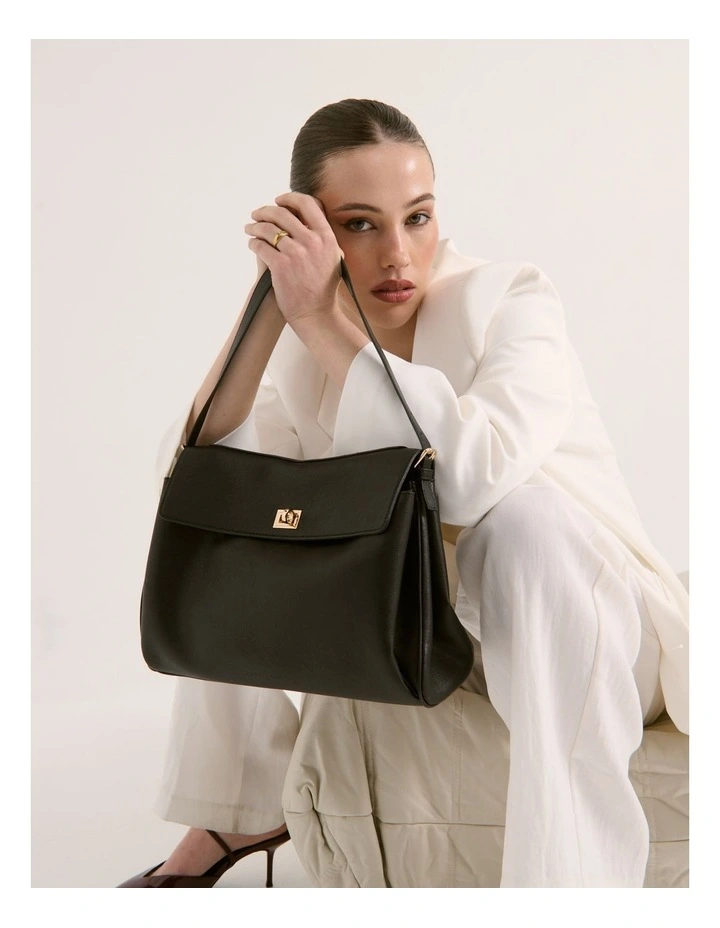 Isabeau Classic Shoulder Bag in Black image 2