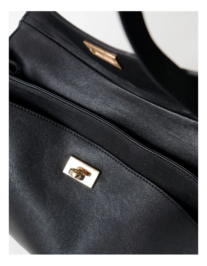 Isabeau Classic Shoulder Bag in Black image 7