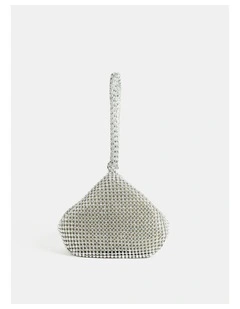 Jada Diamante Wristlet Bag in Silver