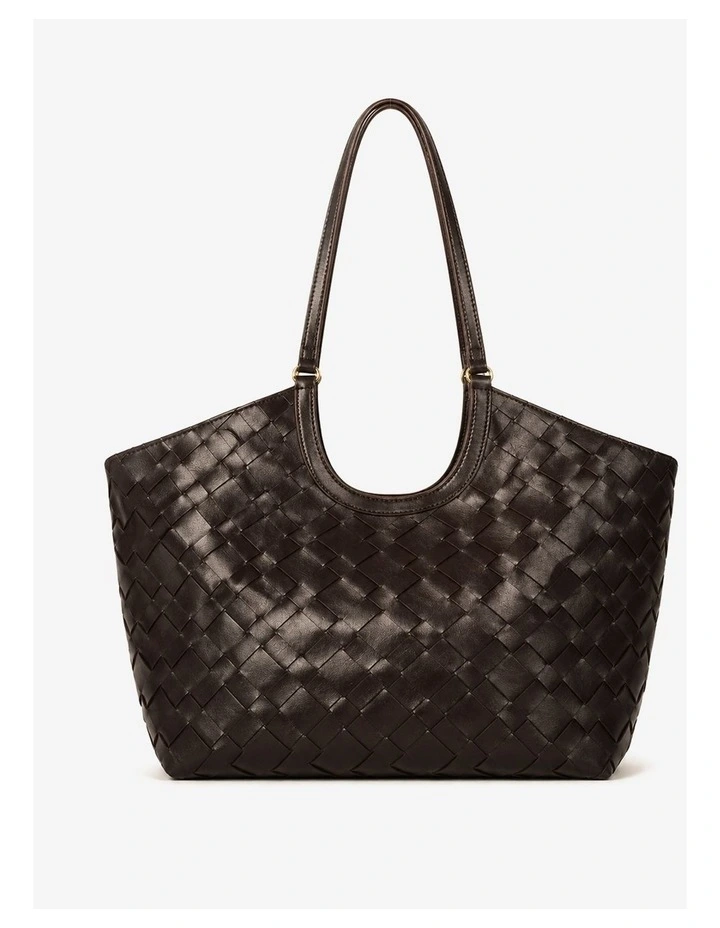 Everyday Woven Tote Bag in Brown image 1
