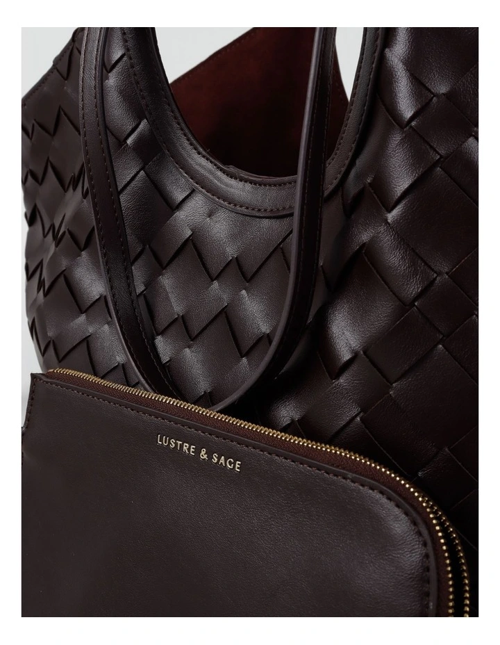 Everyday Woven Tote Bag in Brown image 5