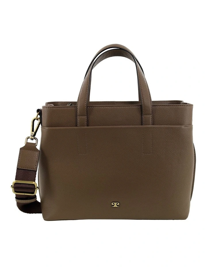 Pierre Cardin Genuine Leather Tote Bag In Oak image 2