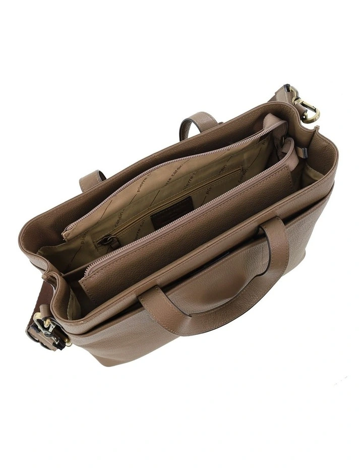 Pierre Cardin Genuine Leather Tote Bag In Oak image 5