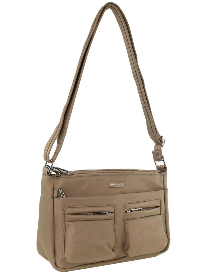 Pierre Cardin Nylon Anti-Theft Crossbody Bag in Camel image 1