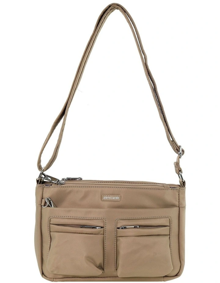 Pierre Cardin Nylon Anti-Theft Crossbody Bag in Camel image 3