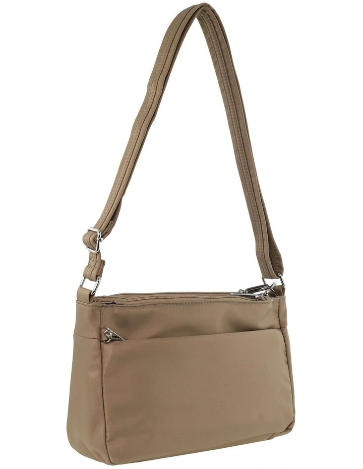 Pierre Cardin Nylon Anti-Theft Crossbody Bag in Camel image 4