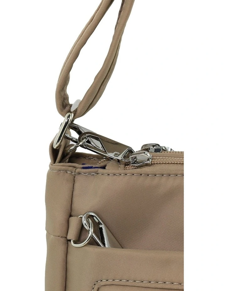 Pierre Cardin Nylon Anti-Theft Crossbody Bag in Camel image 5