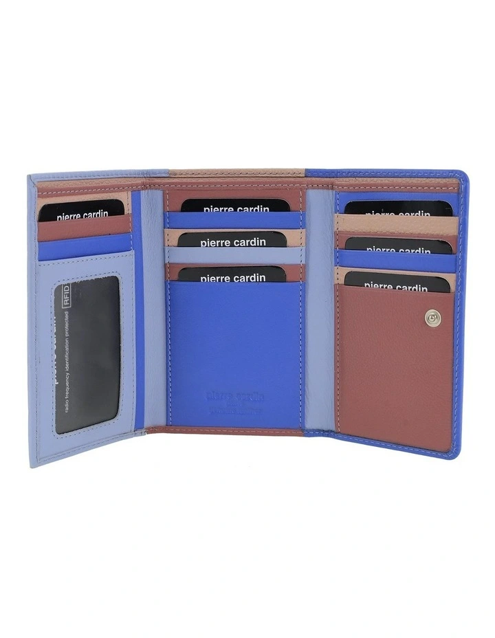 Pierre Cardin Genuine Leather Multicolour Tri-Fold Wallet in Lilac image 3