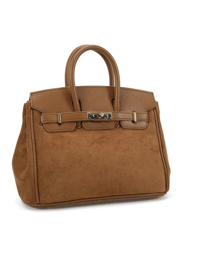 ADORA top-handle satchel - Caramel Suede. image 1