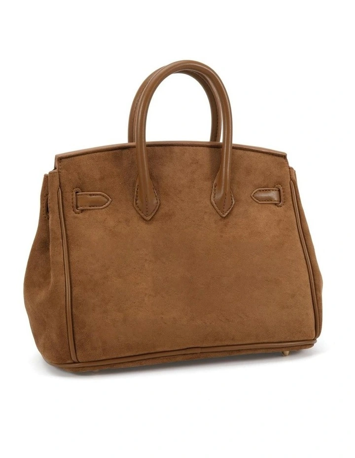 ADORA top-handle satchel - Caramel Suede. image 2