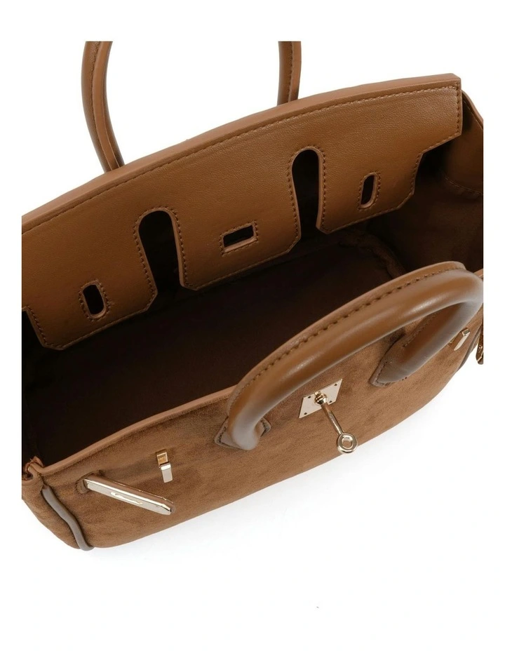 ADORA top-handle satchel - Caramel Suede. image 3
