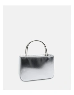 ANISTON Silver Top-Handle Bag - Structured Leather-Look Handbag