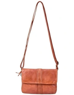 [Tully]   [Leather]   [Flapover Crossbody Bag] [in Tan]