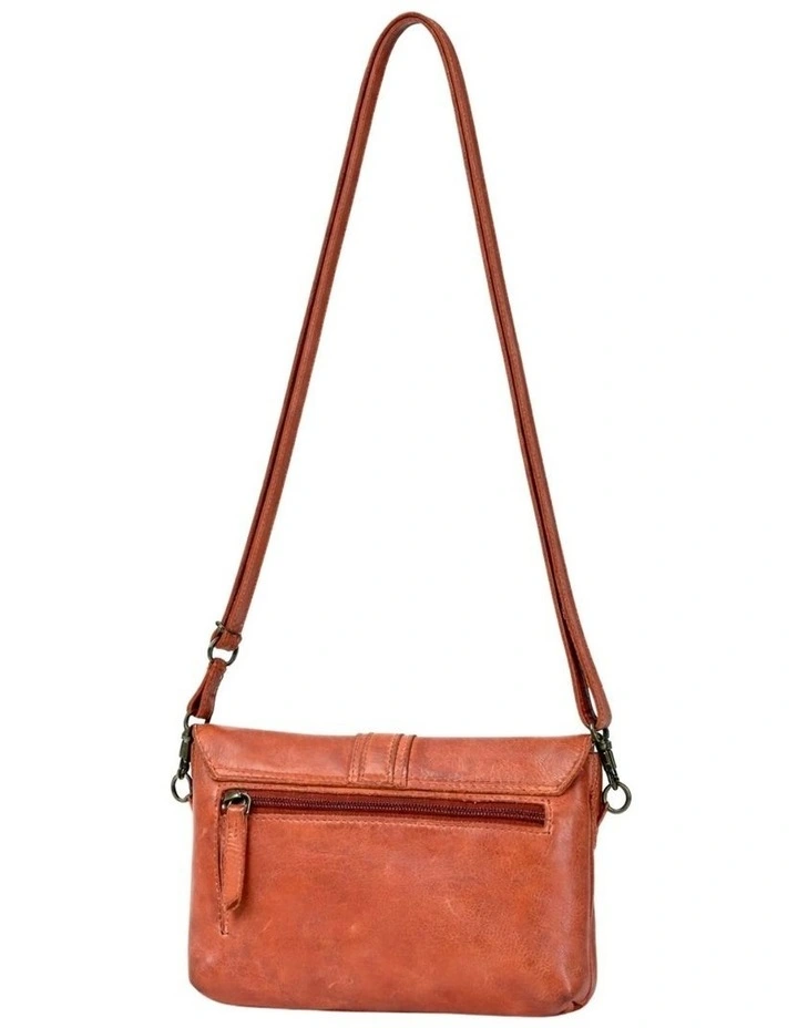 [Tully]   [Leather]   [Flapover Crossbody Bag] [in Tan] image 3