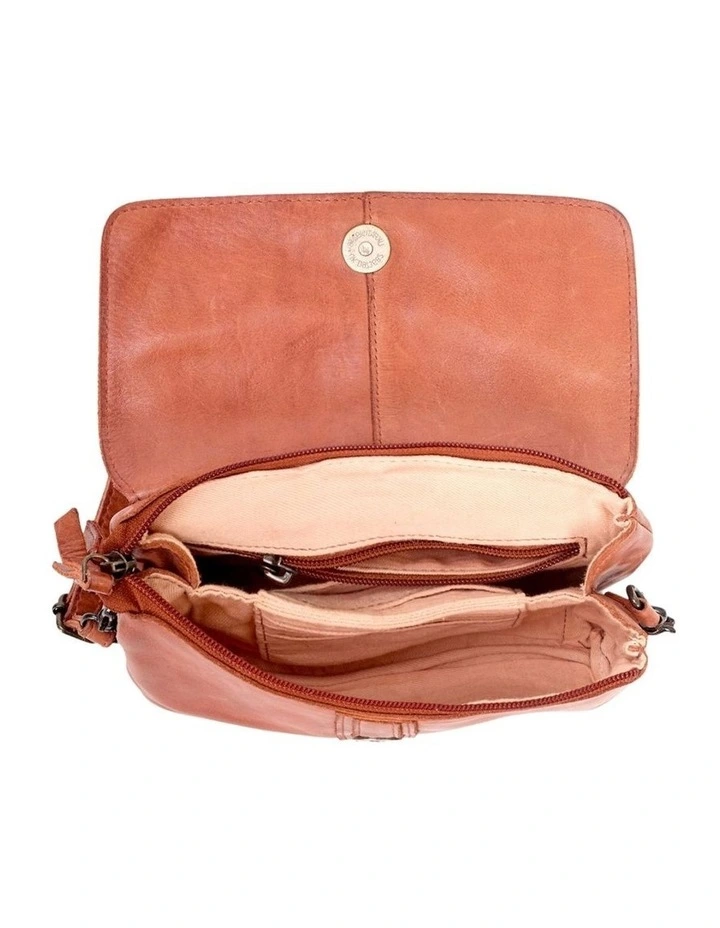 [Tully]   [Leather]   [Flapover Crossbody Bag] [in Tan] image 4