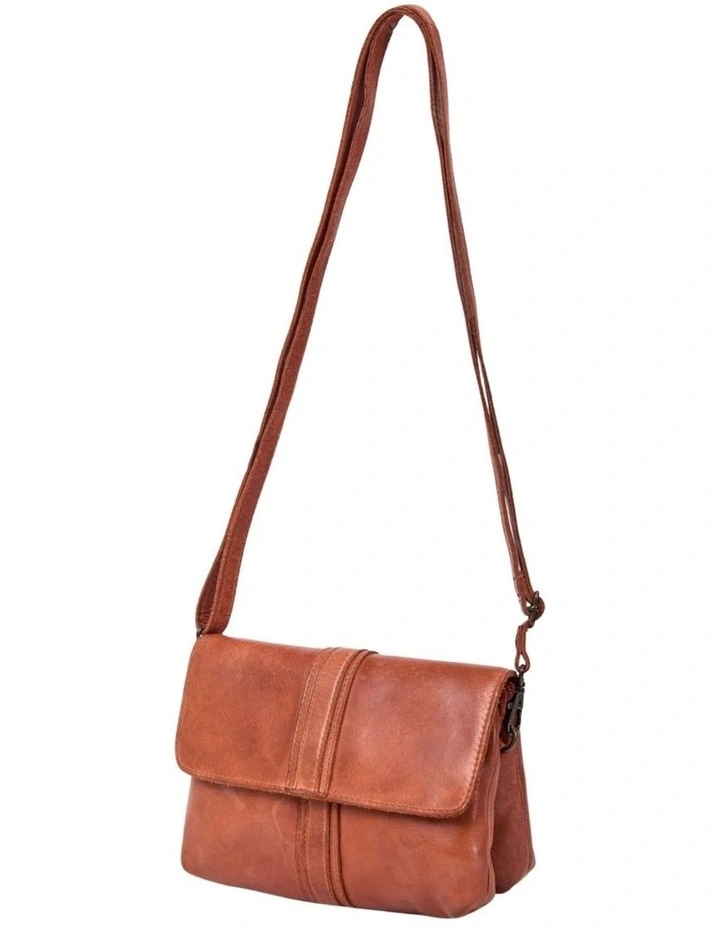 [Tully]   [Leather]   [Flapover Crossbody Bag] [in Tan] image 6