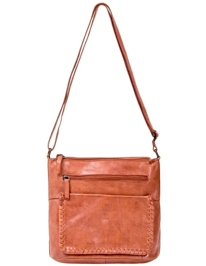 [Tamborine]   [Multicompartment Leather]   [Crossbody Bag] [in Tan] image 1