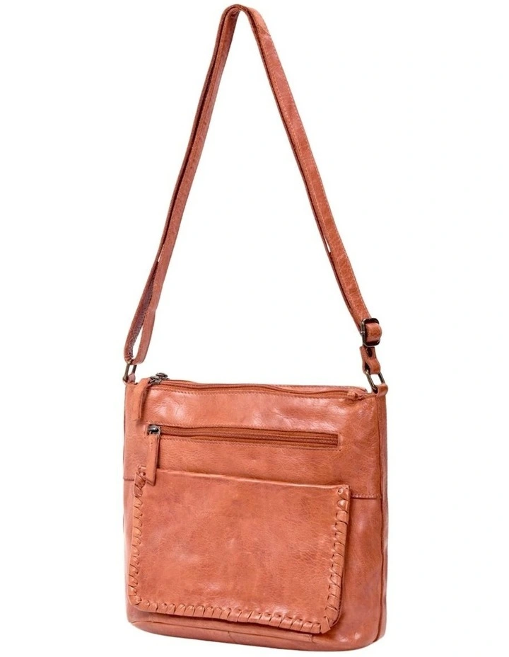 [Tamborine]   [Multicompartment Leather]   [Crossbody Bag] [in Tan] image 6